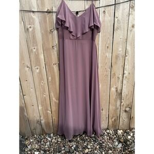 Birdy Grey 2XL Mauve Maxi Dress Sleeveless Bridesmaid Formal Evening Gown